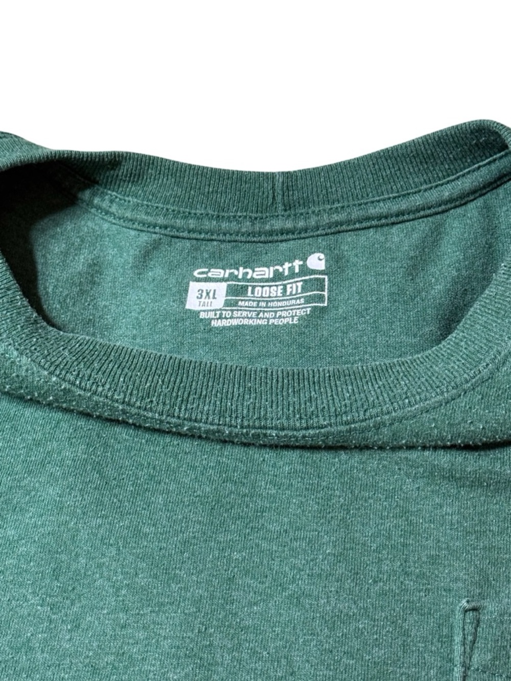 Carhartt shirt men's 3XL Tall green long sleeve pocket thick heavy cotton - Picture 2 of 4
